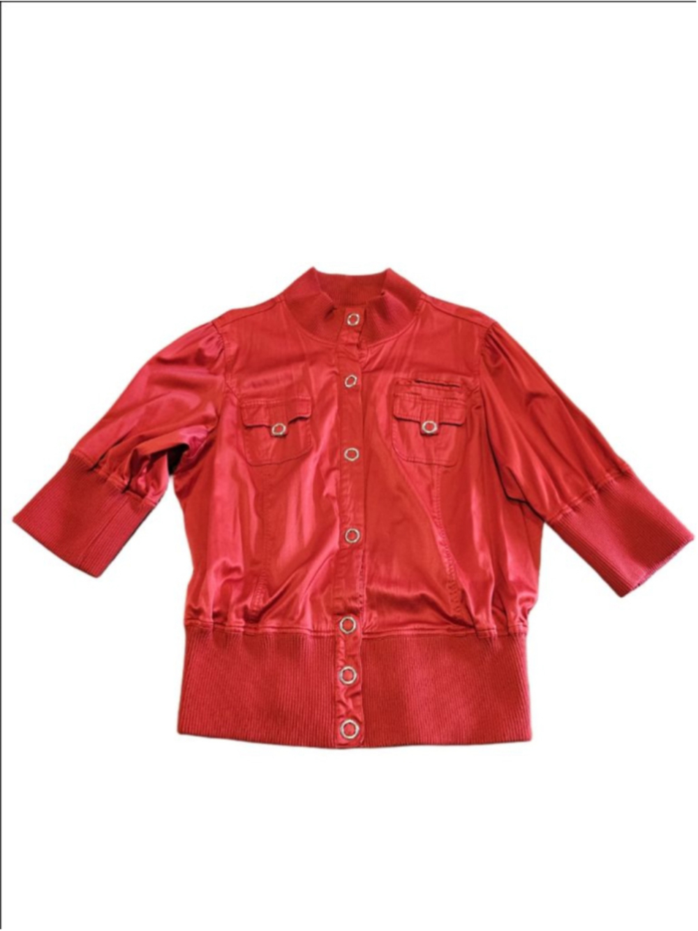 Women's Paris Blues Vintage 90s Y2K Red Satiny Jacket 2X